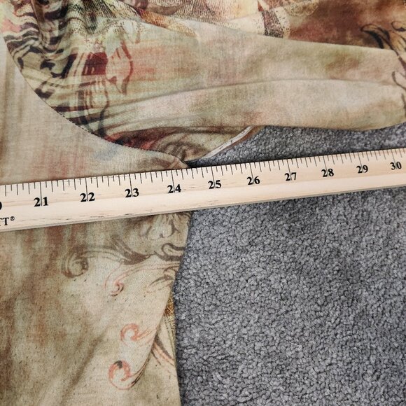 Dressbarn Women's Blouse Size 2X Beige Flowered Jeweled Cord Embroidery Y2K Chic - Picture 10 of 11